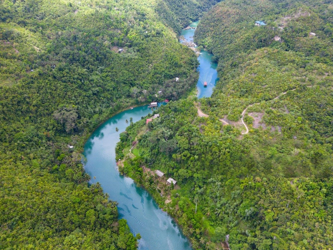 Aerial view of loboc river