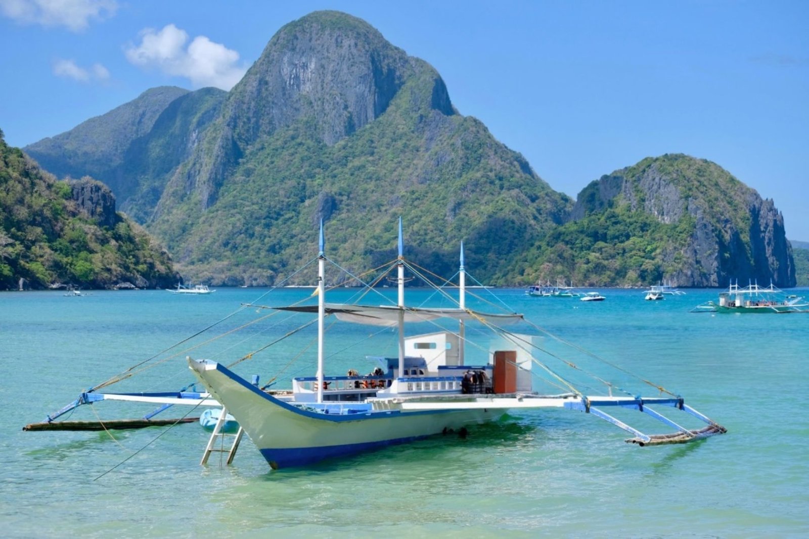 Sailboats moored in the sea
