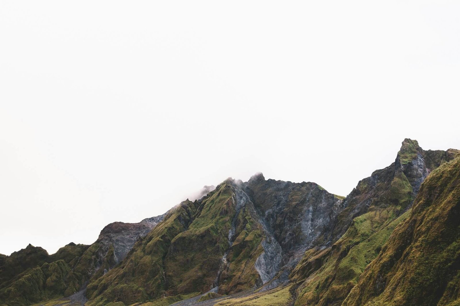 Rugged, ash-streaked ridges of the Mt Pinatubo caldera in Zambales
